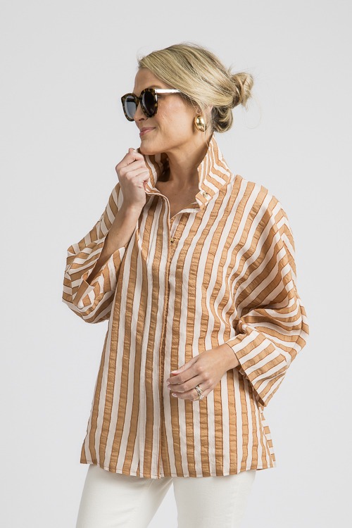 Textured Stripes Shirt, Camel - 4K7A7057 crop mid thigh.jpg