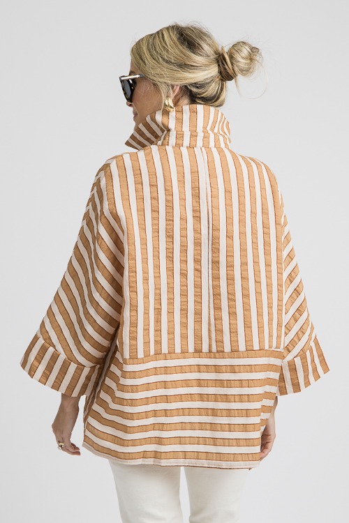 Textured Stripes Shirt, Camel - 4K7A7060.jpg