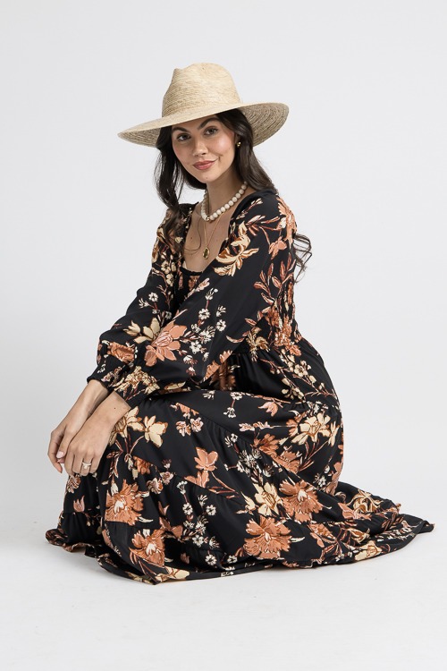 Gabriella Floral Maxi, Black