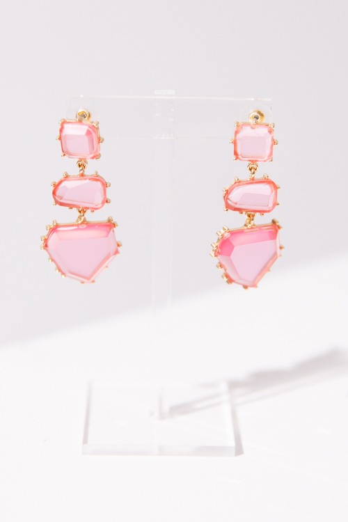 Gemstone Dangle Earring, Pink
