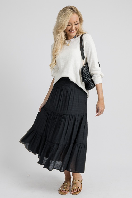 Smock Waist Maxi Skirt, Black - 4K7A7117.jpg