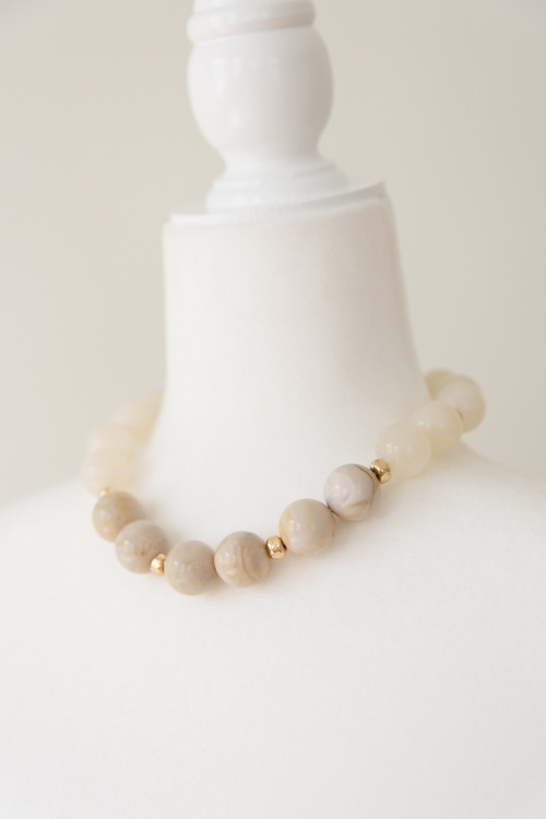 Acrylic Beaded Necklace, Ivory/Beige - 4K7A7150.jpg