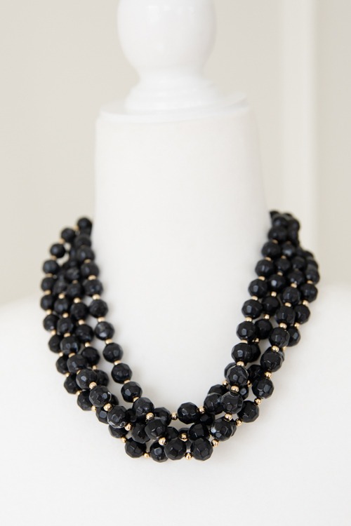 Sloan Stone Necklace, Black