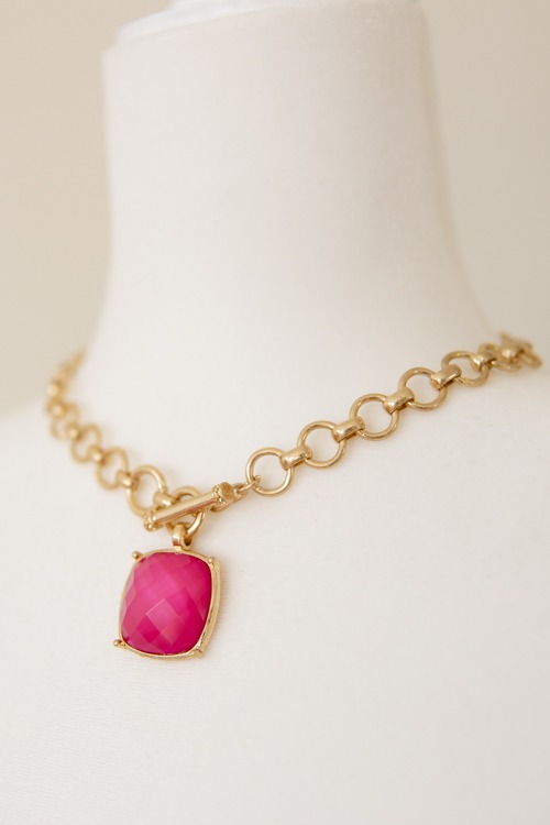 Gemma Stone Necklace, Fuchsia - 4K7A7175.jpg