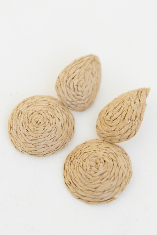 Raffia Teardrop Earring, Brown - 4K7A7350.jpg