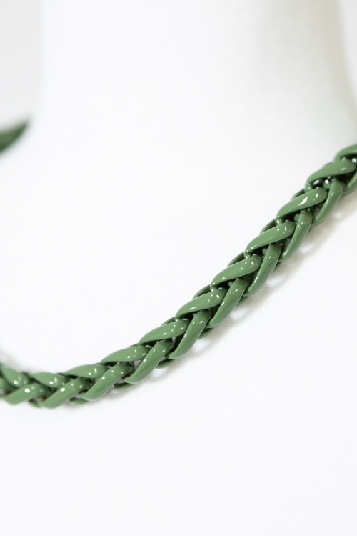 Coated Chain Necklace, Olive - 4K7A7408-2.jpg