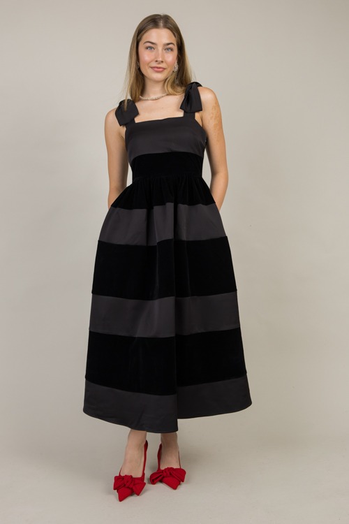 Velvet Contrast Midi, Black