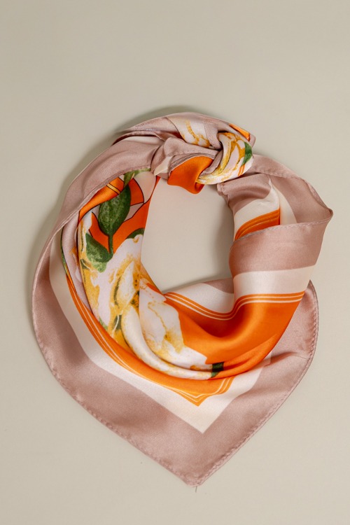 Floral Fever Scarf, Orange