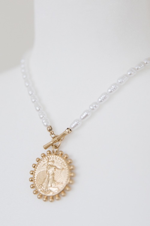 Coin Pendant & Pearl Toggle Necklace - 4K7A8008.jpg