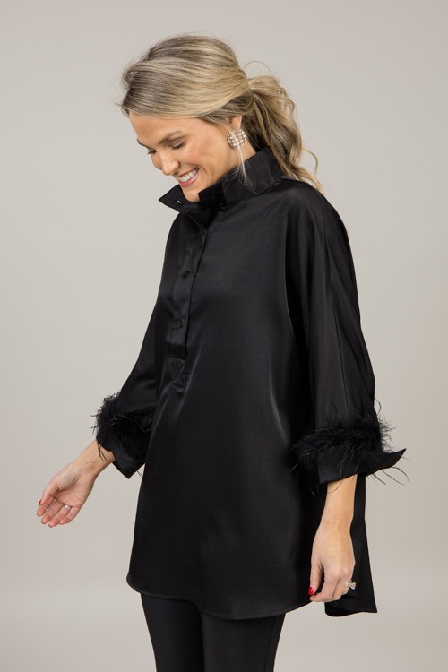 Feather Sleeve Tunic Shirt, Black - 4K7A8031h.jpg