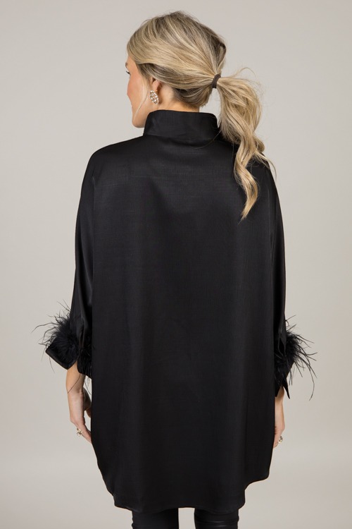 Feather Sleeve Tunic Shirt, Black - 4K7A8034.jpg