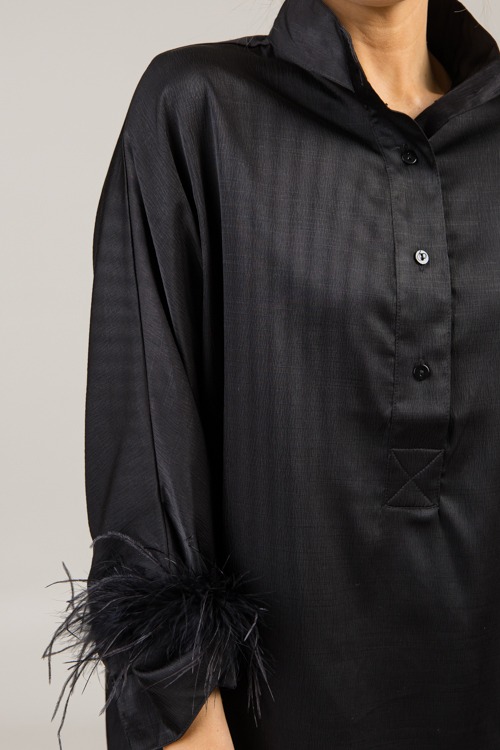 Feather Sleeve Tunic Shirt, Black - 4K7A8035.jpg