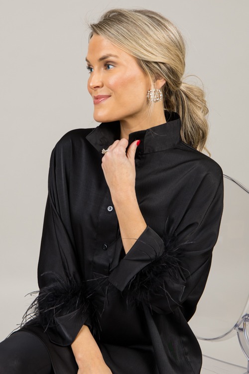 Feather Sleeve Tunic Shirt, Black - 4K7A8036.jpg