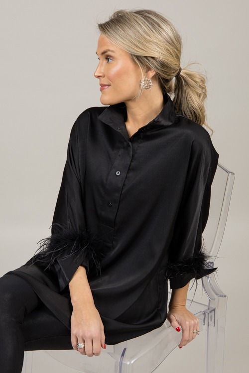 Feather Sleeve Tunic Shirt, Black - 4K7A8043.jpg