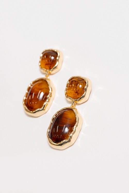 Marble Geometric Earring, Brown - 4K7A8106-Edit.jpg