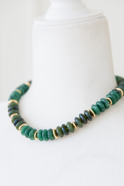 Marble Beaded Necklace, Green - 4K7A8126.jpg