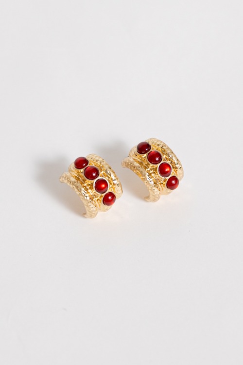 Antique Dotted Earring, Red