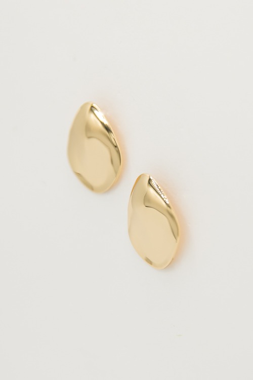 Round Hammer Earrings, Gold - 4K7A8136.jpg