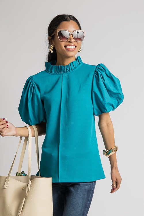 Mixed Media Texture Top, Teal - 4K7A8149.jpg