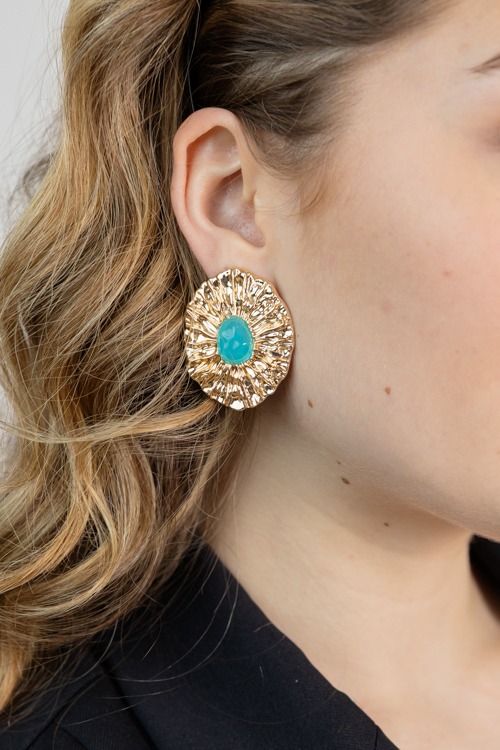 Stone Center Oval Earring, Blue - 4K7A8266.jpg