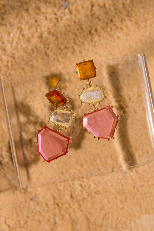 Gemstone Dangle Earring, Multi