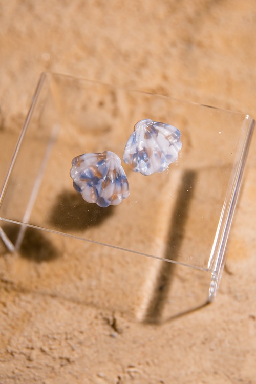 Acrylic Shell Earring, Blue/Brown - 4K7A8292.jpg