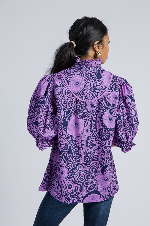 Ruffle Collar Floral Top, Eggplant - 4K7A8305.jpg