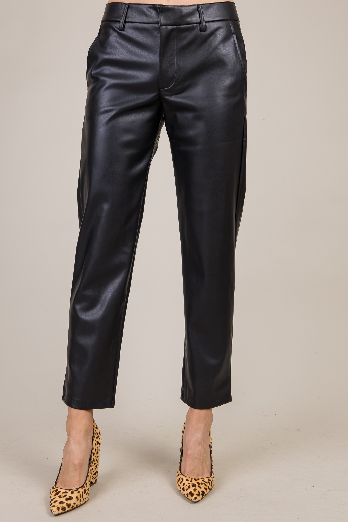 Phoebe Leather Pants, Black