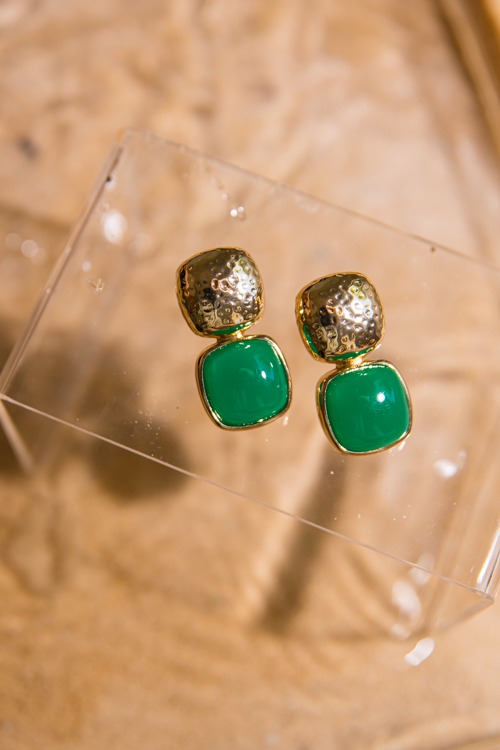 Bold Gemstone Earring, Green