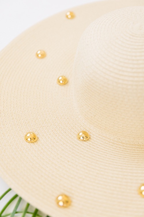 Studded Floppy Hat, Tan - 4K7A8472.jpg