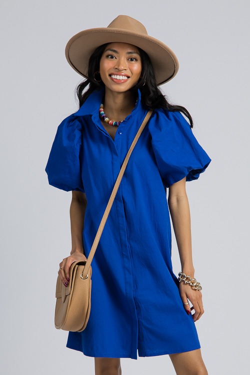 Wendy Shirt Dress, Royal Blue