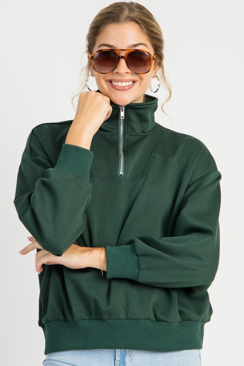 Quarter Zip Pullover, Sea Green