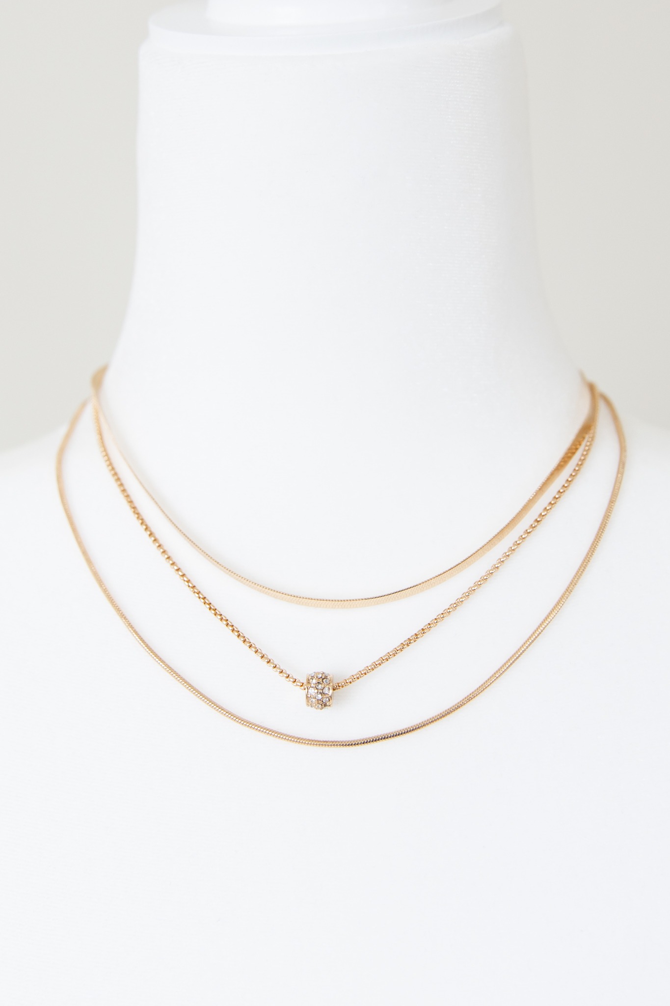 Taylor Triple Necklace, Gold