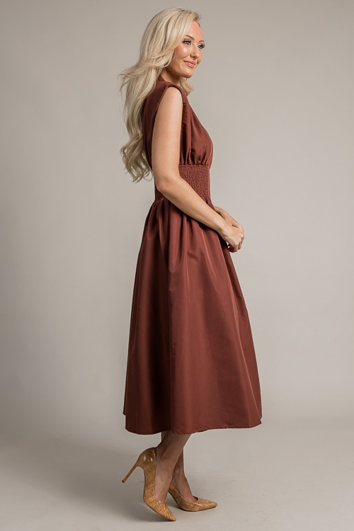 Smock Waist Zip Midi, Brown - 4K7A8918h.jpg