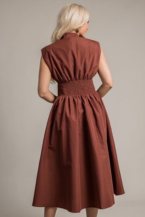 Smock Waist Zip Midi, Brown - 4K7A8920.jpg