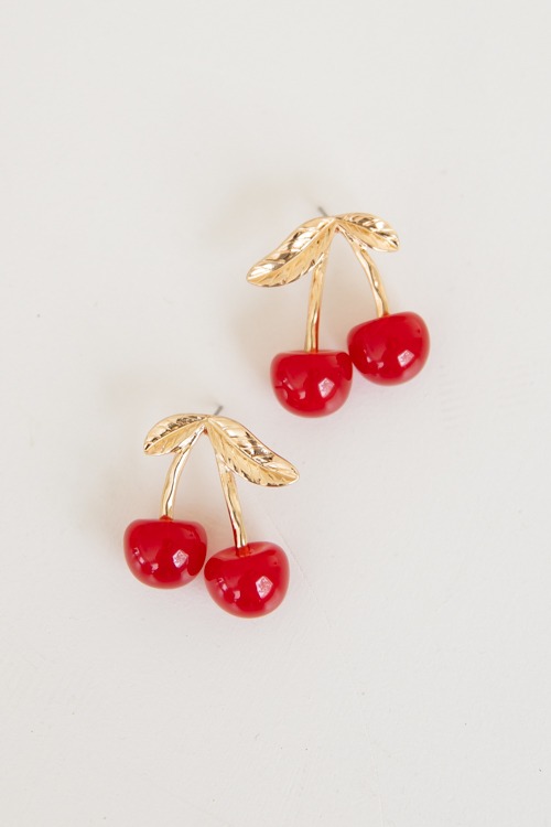 Cherry Earring, Red
