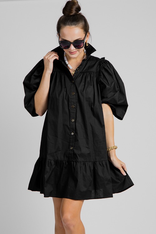 Karlie Button Up Dress, Black - 4K7A9115.jpg