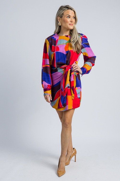 Multi Mosaic Wrap Dress