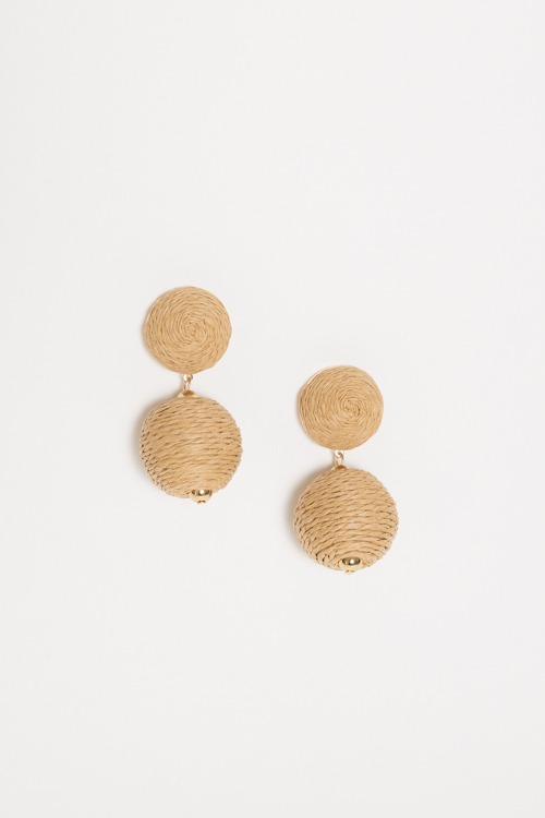 Raffia Ball Earrings, Natural - 4K7A9292.jpg