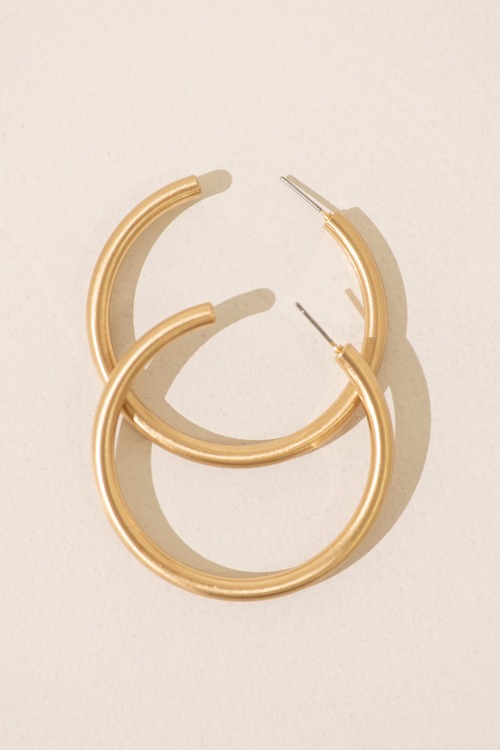 Polly Polished Hoop, Gold