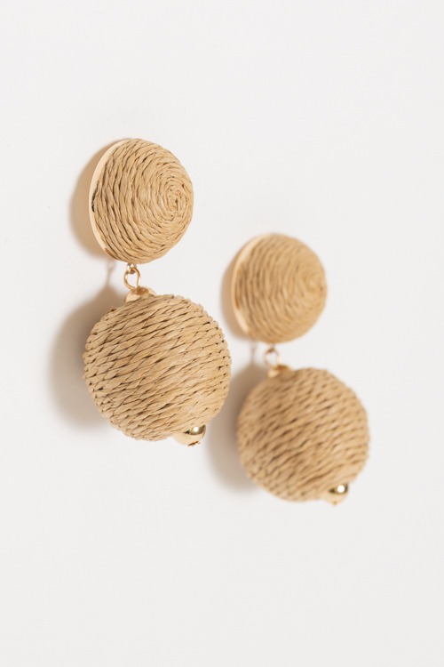 Raffia Ball Earrings, Natural - 4K7A9296.jpg