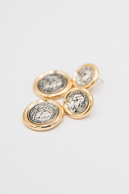 Linked Coin Earrings, Two-Tone - 4K7A9297.jpg