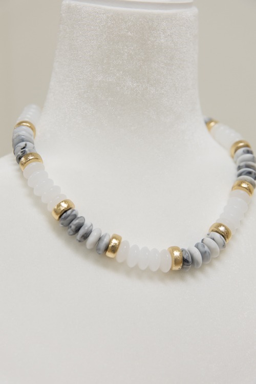 Stone & Textured Necklace, Howlite - 4K7A9302.jpg