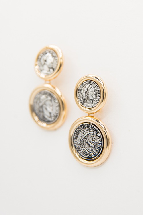 Linked Coin Earrings, Two-Tone - 4K7A9303.jpg