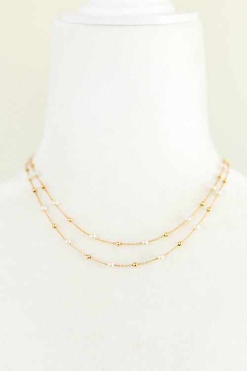 Pearl Chain Layered Necklace