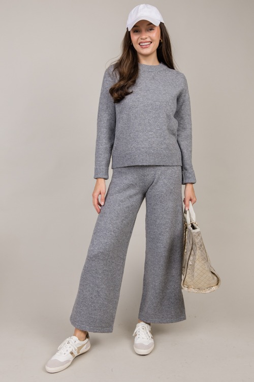 Sweater Knit Set, Heather Grey