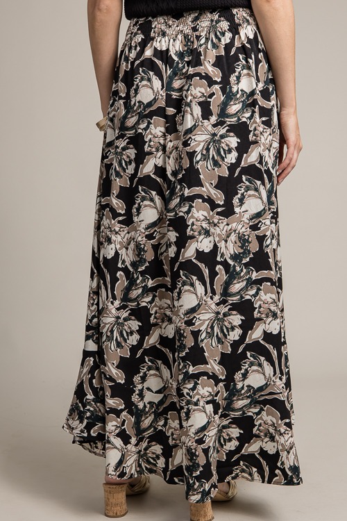 Printed Button Up Maxi Skirt, Black - 4K7A9538.jpg