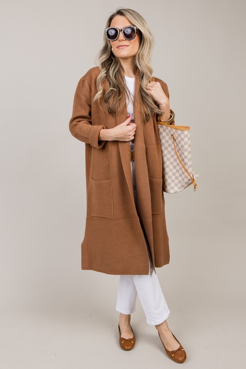 Long retailers cardigan camel color