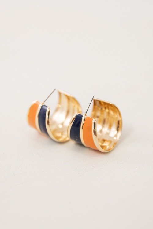 Two-Tone Acrylic Hoops, Navy/Orange - 4K7A9621.jpg