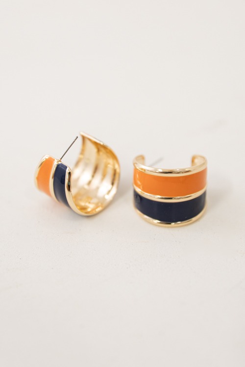 Two-Tone Acrylic Hoops, Navy/Orange - 4K7A9623.jpg